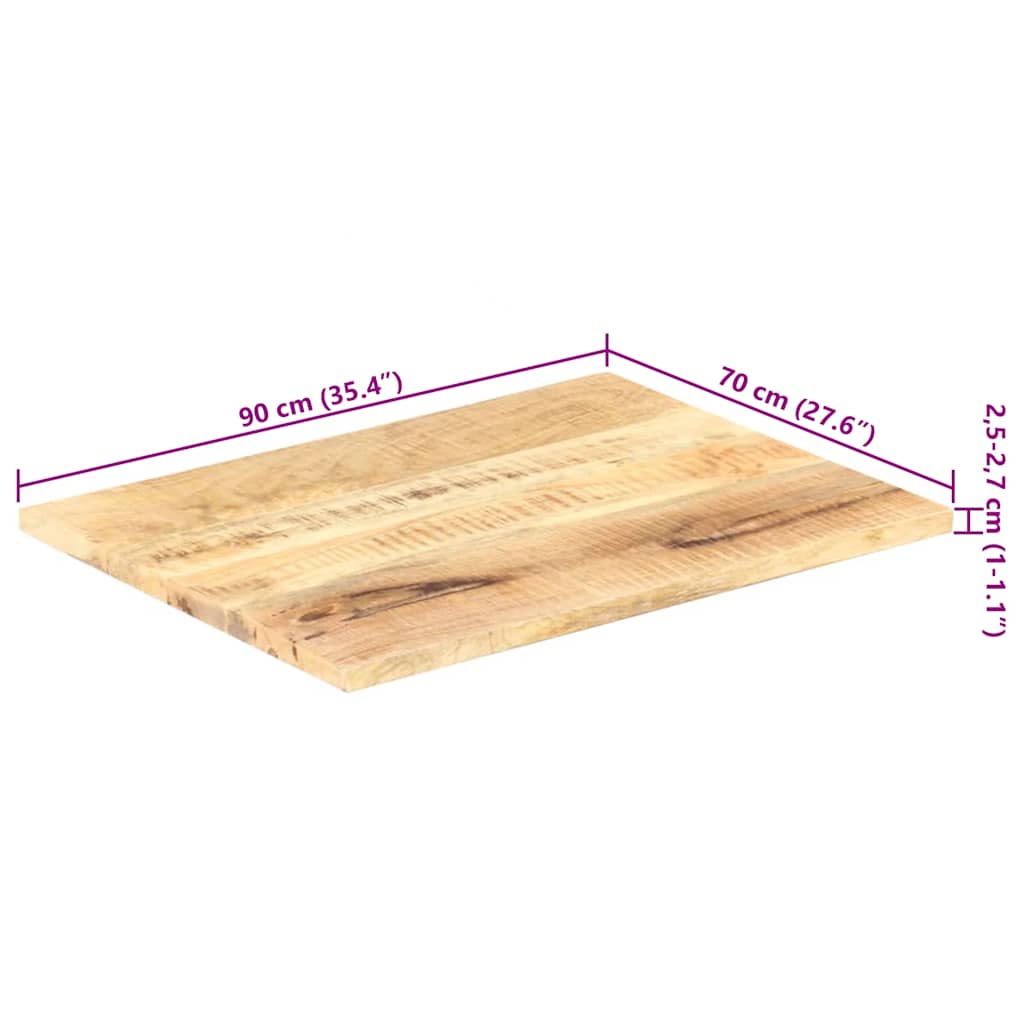 Table Top Solid Mango Wood 25-27 mm 90x70 cm