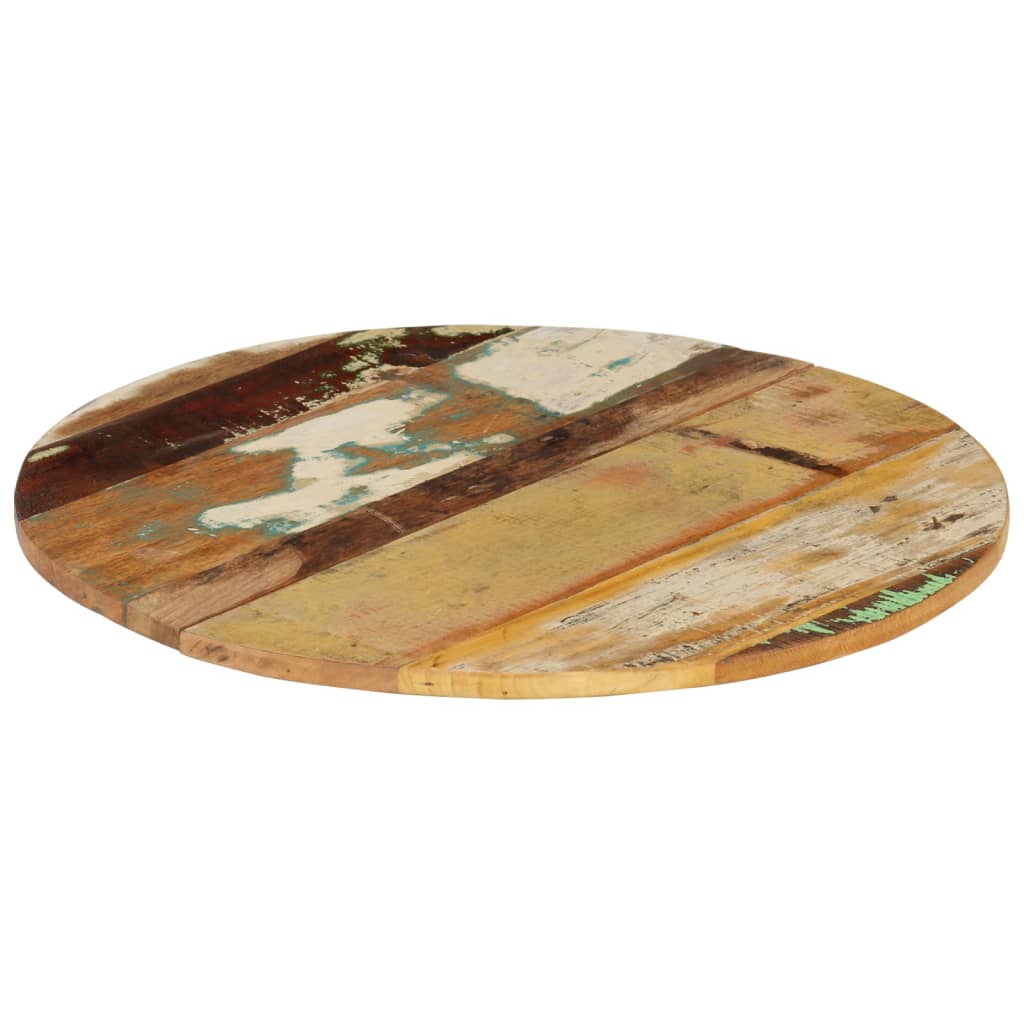 Round Table Top 60 cm 15-16 mm Solid Reclaimed Wood
