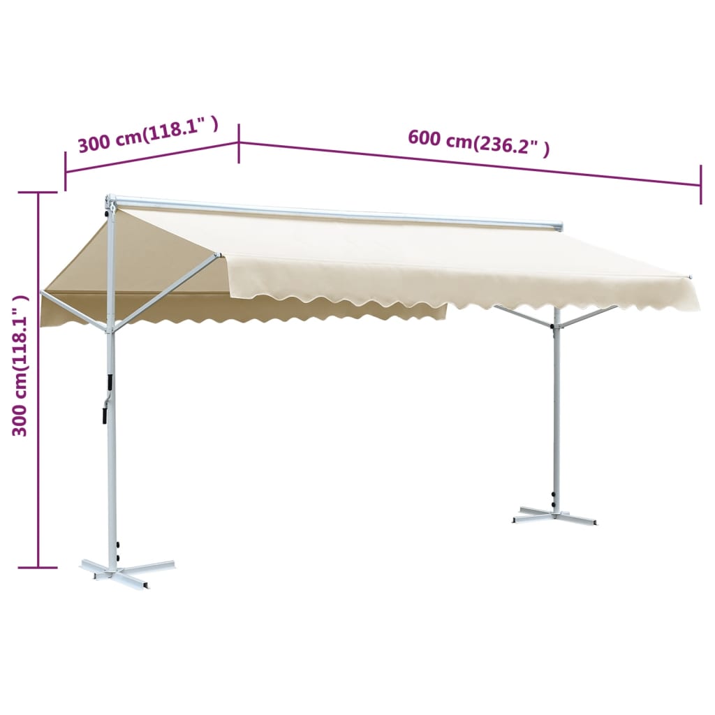 Awning | Cream | Powder-coated steel, Polyester with PU coating