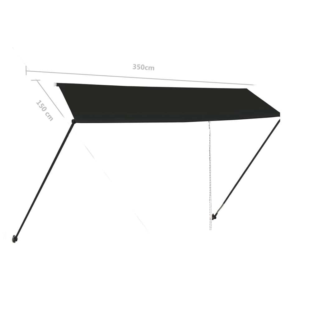 Awning | Anthracite | Steel, Polyester with PA coating | 350 x 150 cm