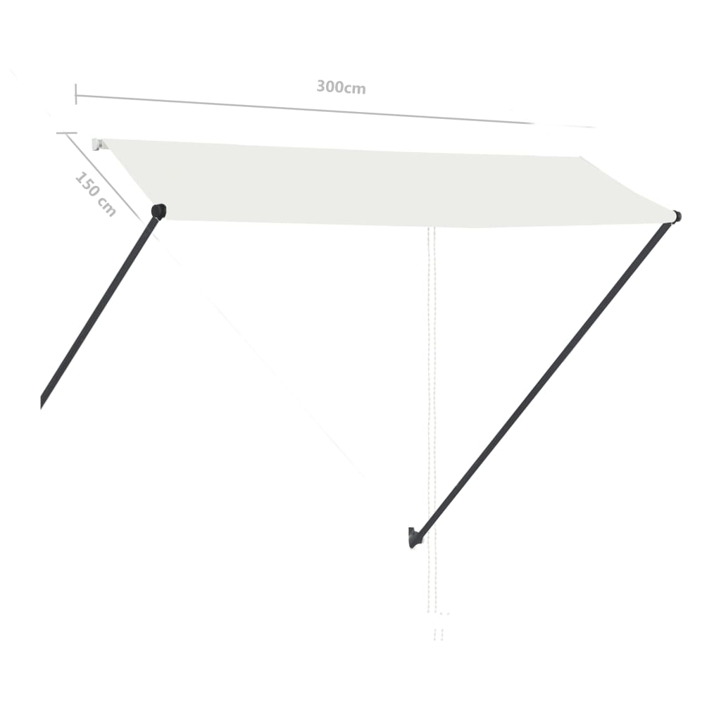 Retractable Awning with LED 300x150 cm Cream
