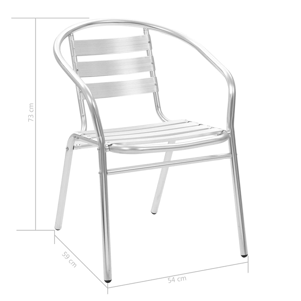 5 Piece Outdoor Dining Set Aluminium Silver