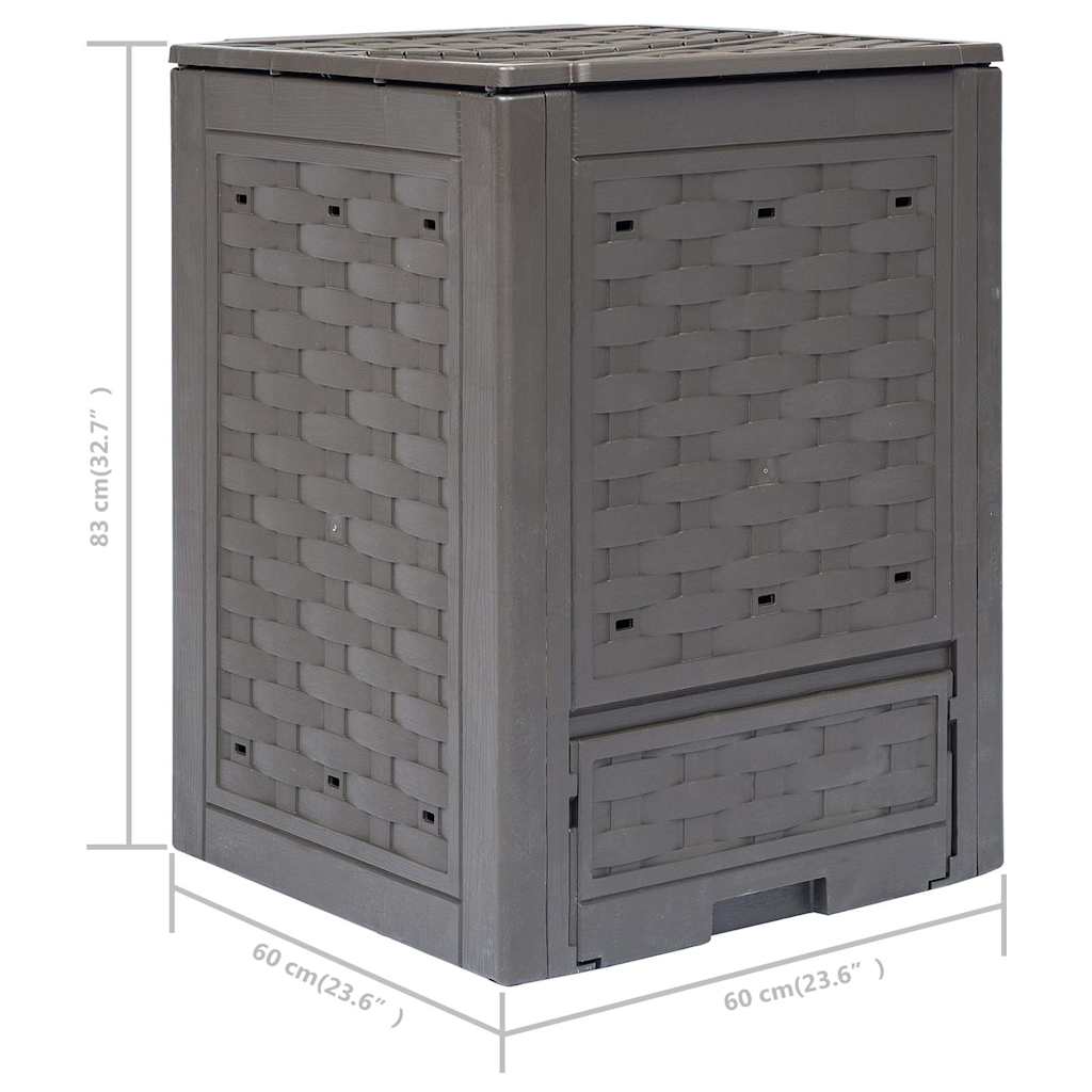 Garden Composter | Brown | Plastic with a rattan look | Large