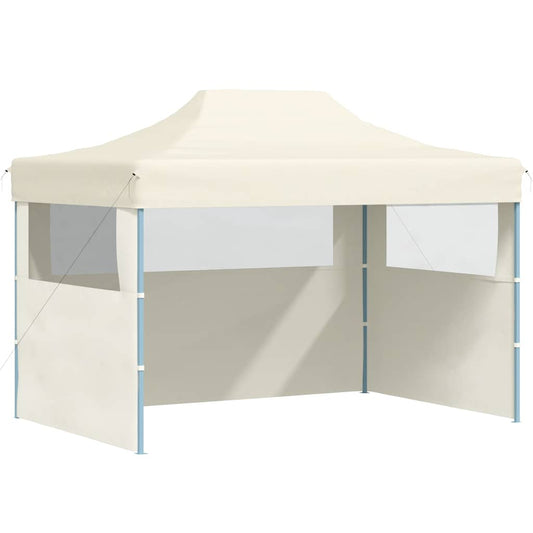 Professional Folding Party Tent with 3 Sidewalls 3x4 m Steel Cream
