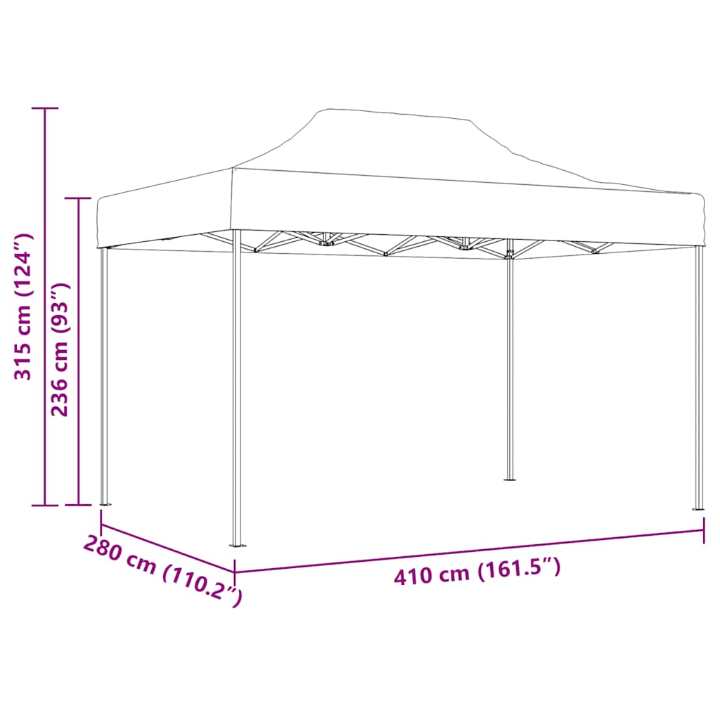 Professional Folding Party Tent 3x4 m Steel Anthracite