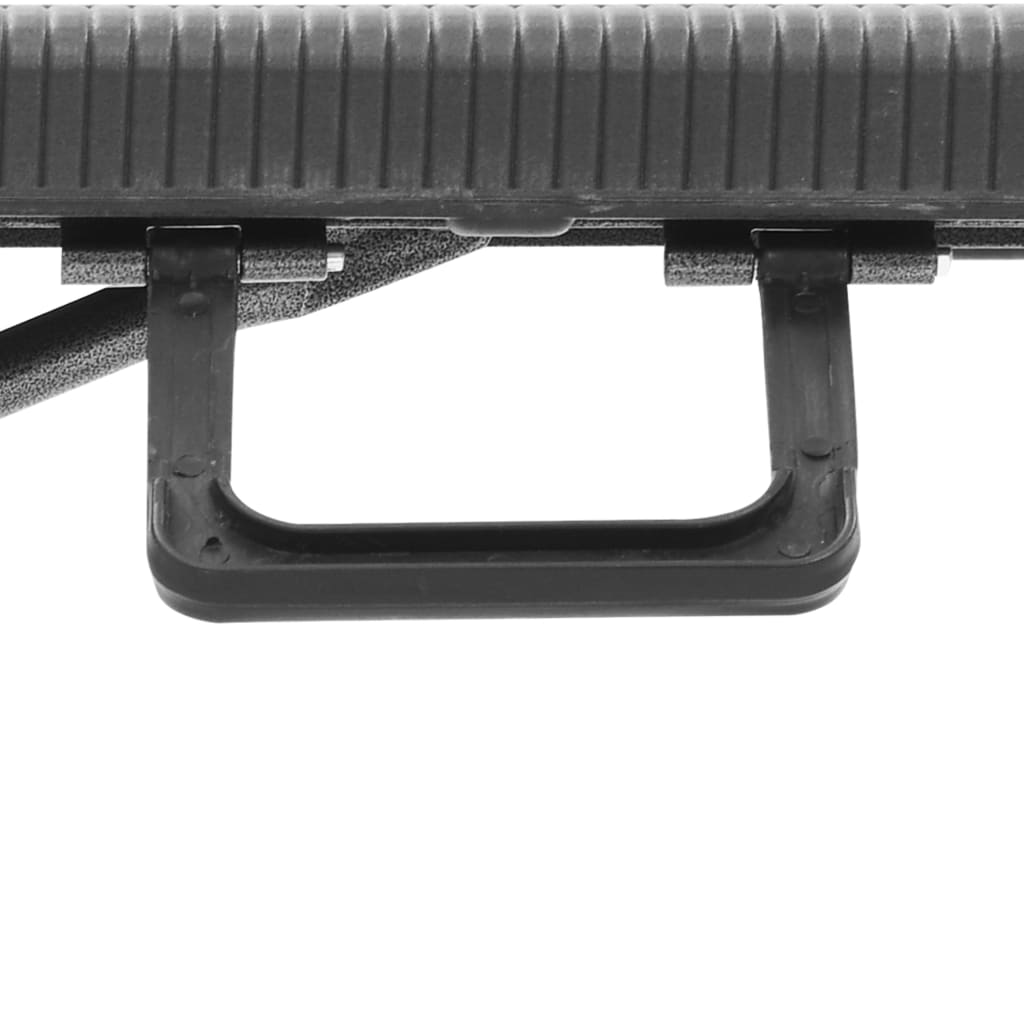 Garden Bench | Set of 2 | Black | Powder-coated steel, HDPE | 180 cm