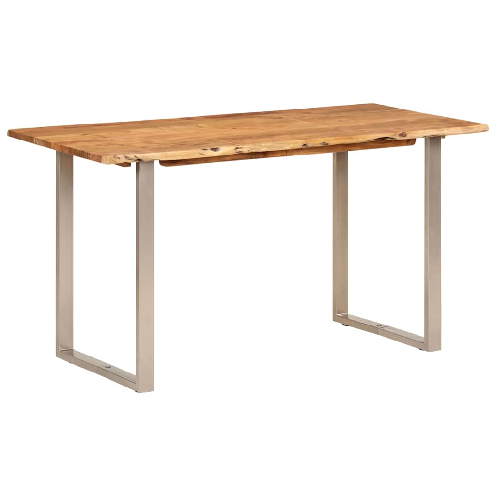 Dining Table | Natural Wood | Solid Acacia wood, Powder-coated steel