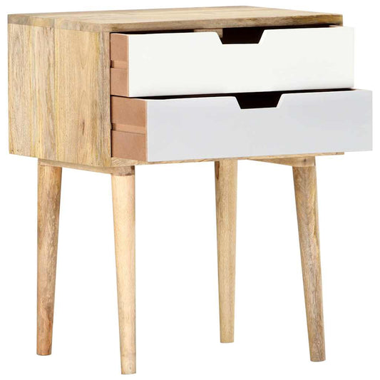 Bedside Cabinet | Brown and Multicolour | Solid Mango Wood