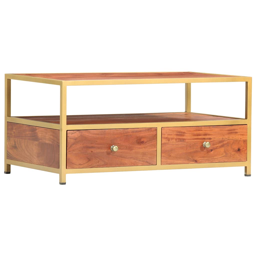 Coffee Table | Honey Brown | Solid Acacia Wood, Steel | Medium