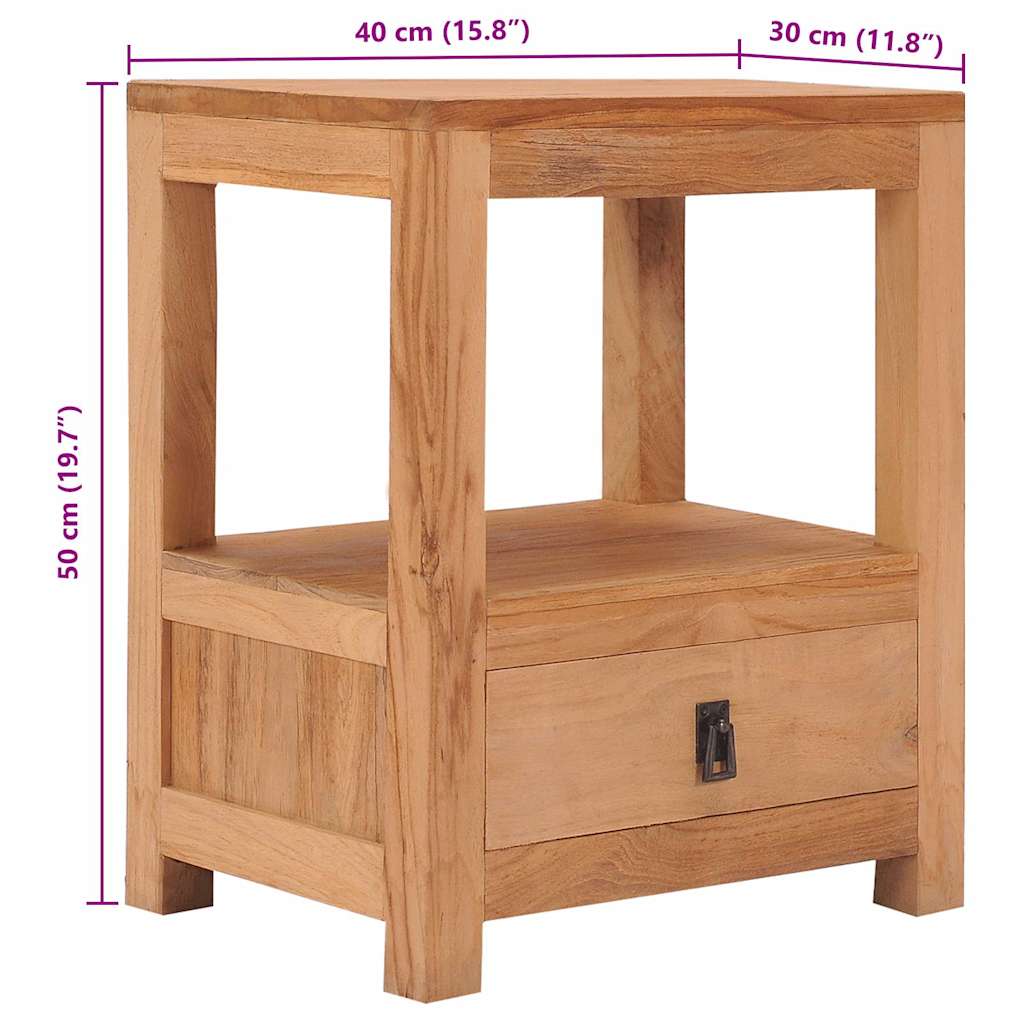 Beside Cabinet | Natural Teak | Solid Teak Wood | 40x30x50 cm