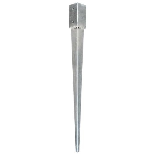 Ground Spikes 6 pcs Silver 7x7x90 cm Galvanised Steel