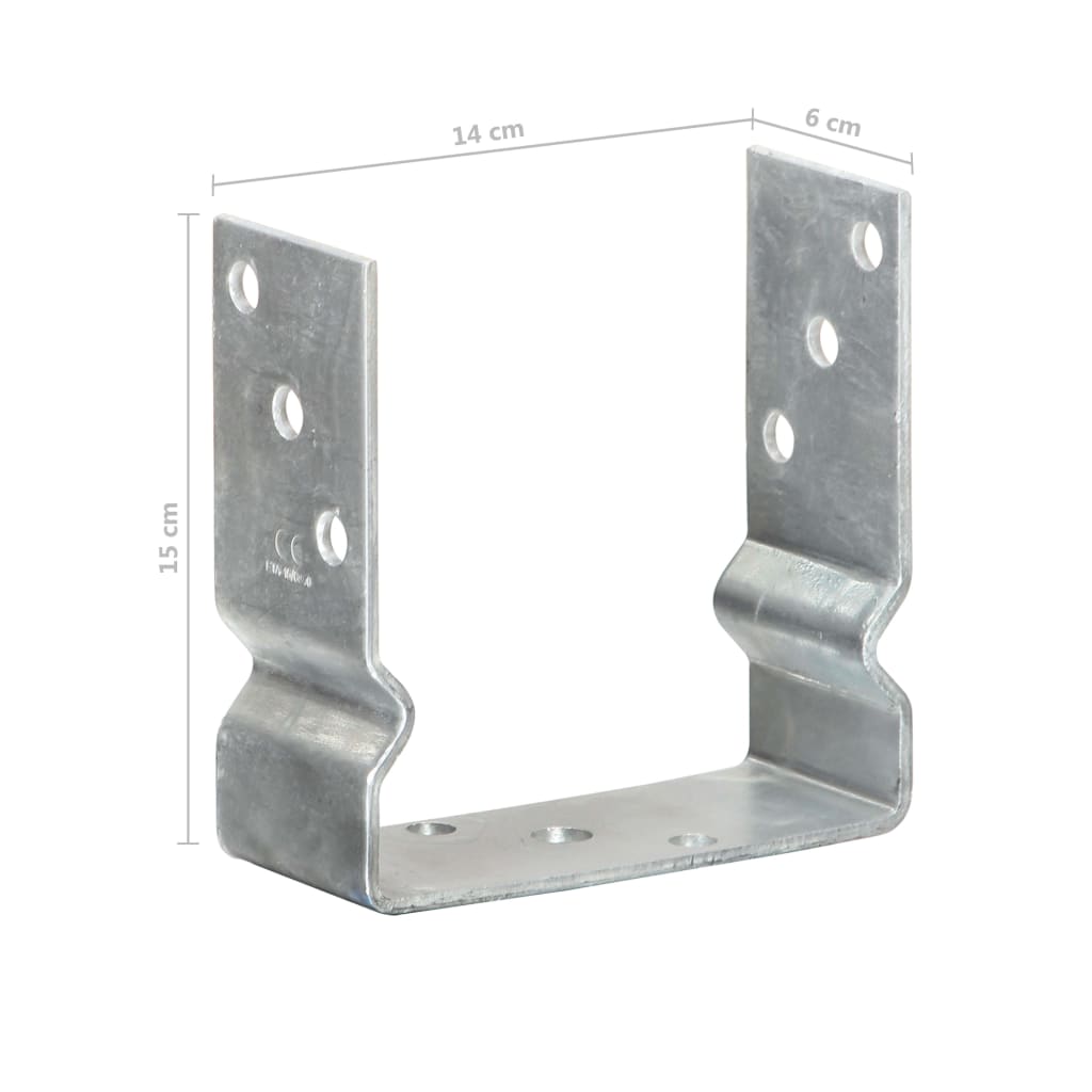 Fence Anchors 6 pcs Silver 14x6x15 cm Galvanised Steel