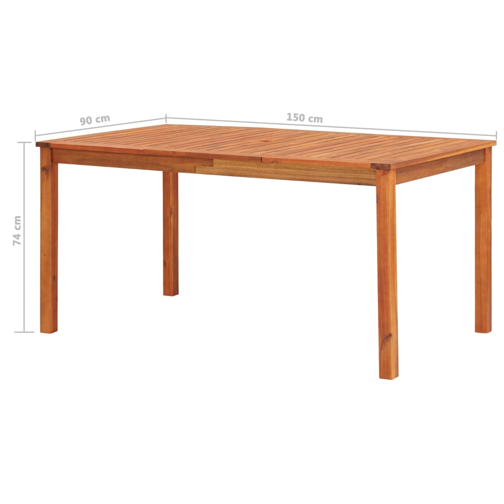 7 Piece Patio Dining Set with Cushions Solid Acacia Wood