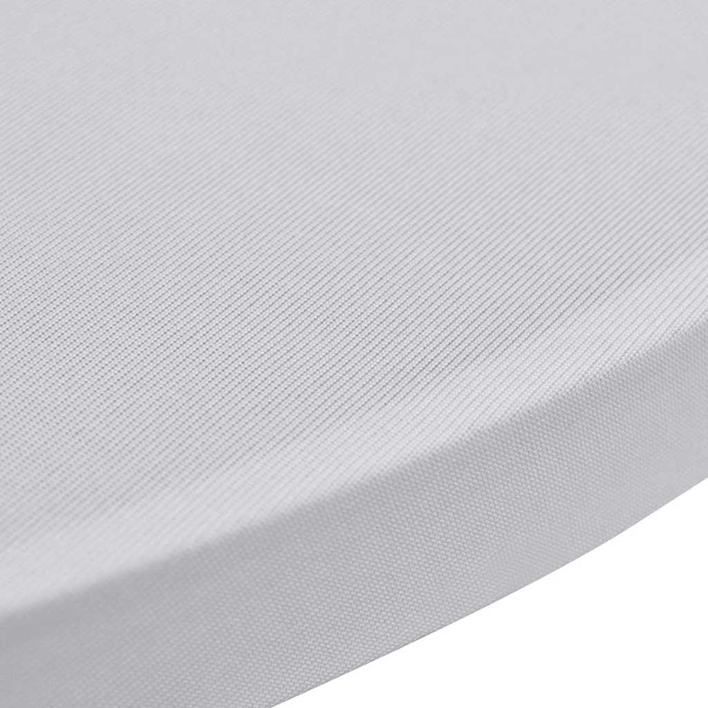 Table Cover | Set of 4 | White | Polyester 90%, Elastane 10% | Ø80 cm