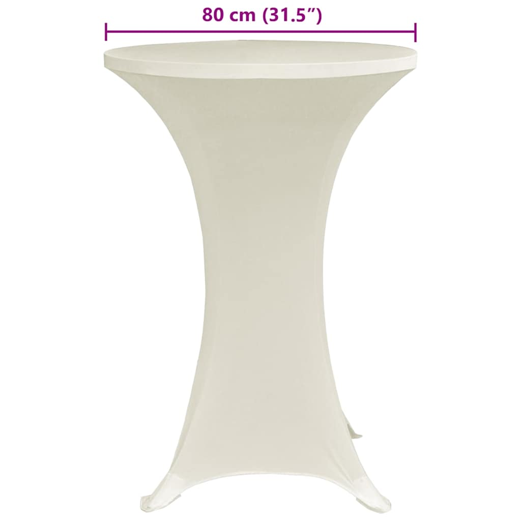 Table Cover | Set of 4 | Cream | Polyester: 90%, Elastane: 10% | Ø80 cm