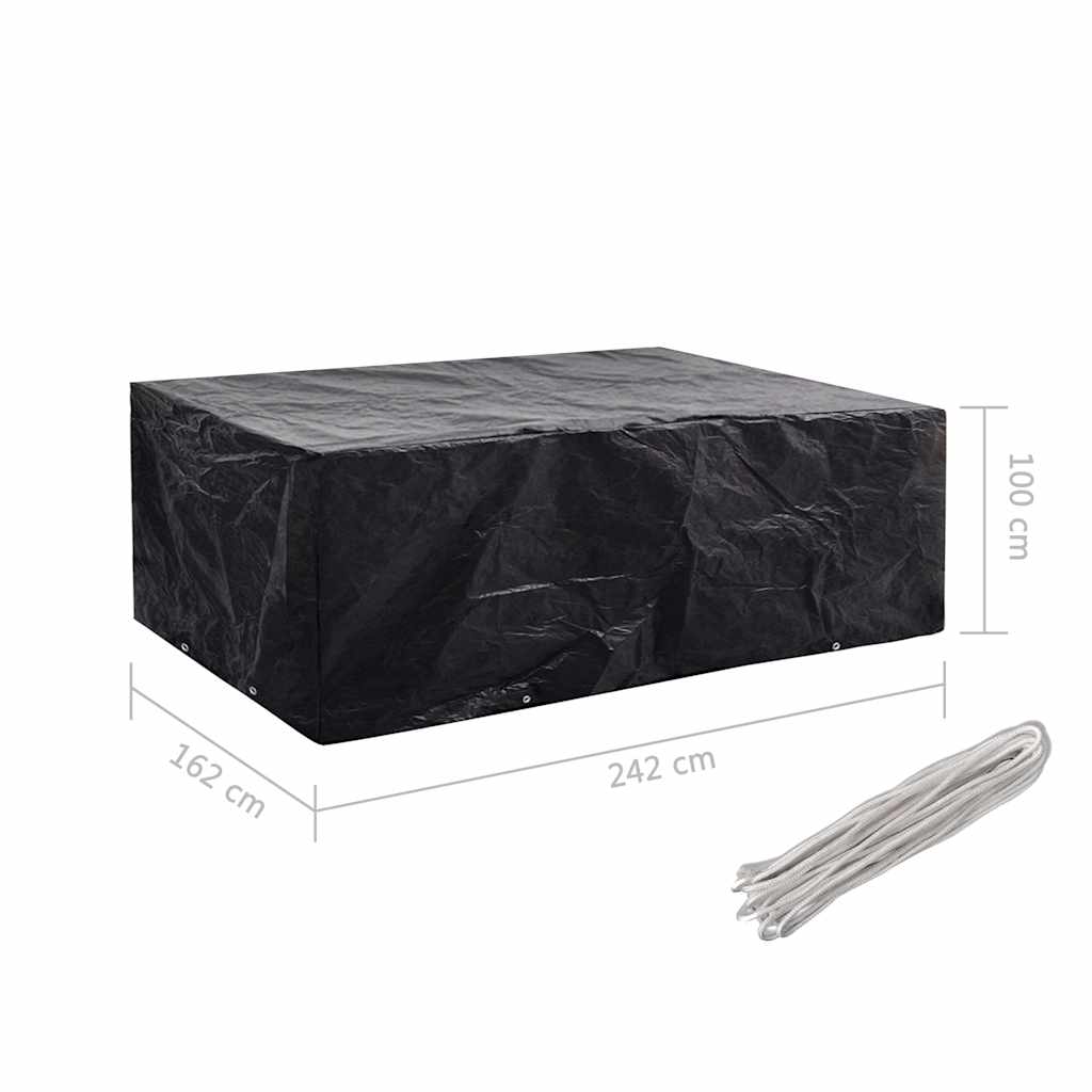 Garden Furniture Cover | Set of 2 | Black | Polyethylene | Large