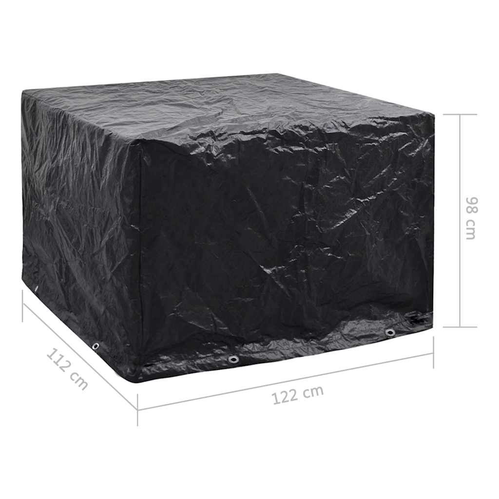 Garden Furniture Cover | Set of 2 | Black | Polyethylene | 122x112x98 cm