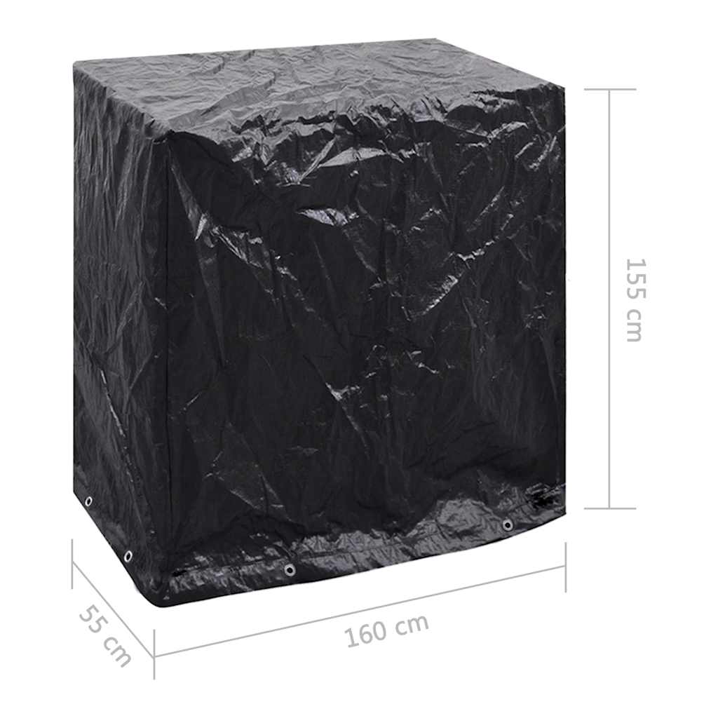 Garden Furniture Cover | Set of 2 | Black | Polyethylene, aluminium