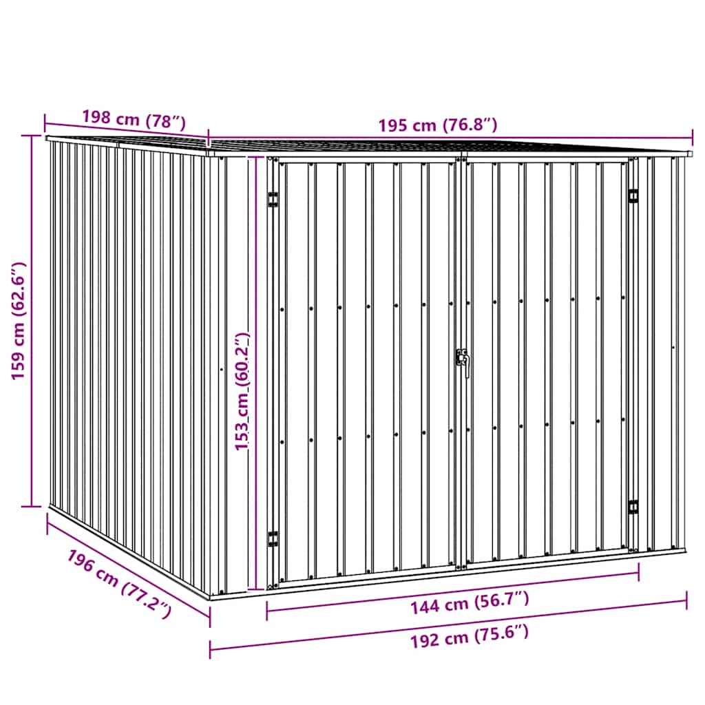 Garden Shed | Green | Galvanised Steel | Medium | Garden Shed