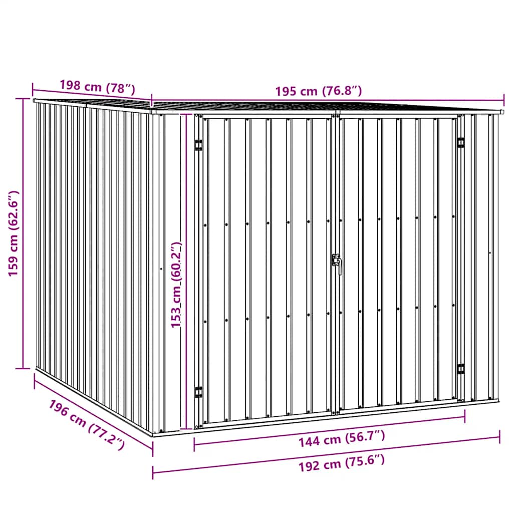Garden Shed | Grey | Galvanised Steel | Large | Tough | Garden Shed