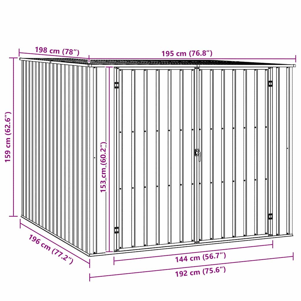Garden Shed | Anthracite | Galvanised Steel | Medium | Garden Shed