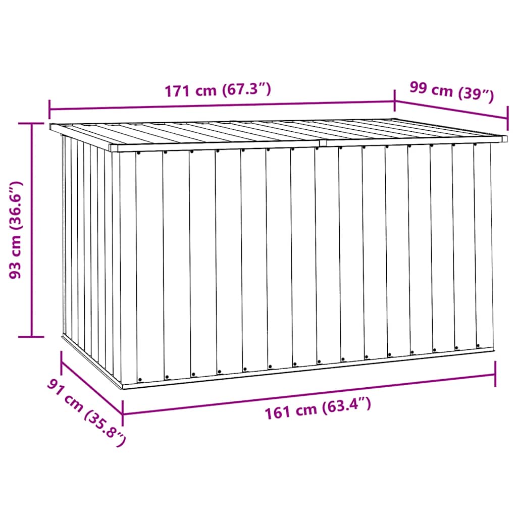 Patio Storage Box Anthracite 67.3"x39"x36.6