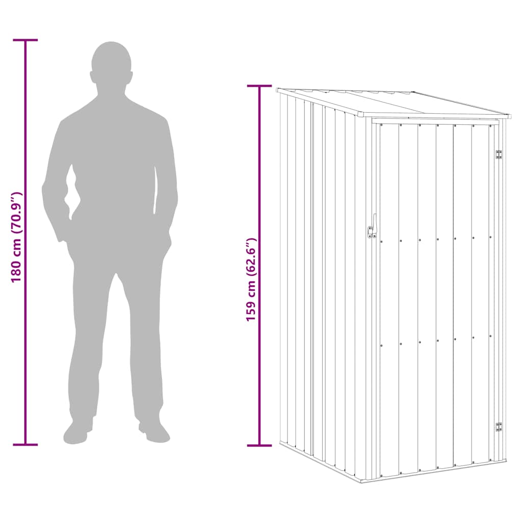 Garden Shed Green 87x98x159 cm Galvanised Steel