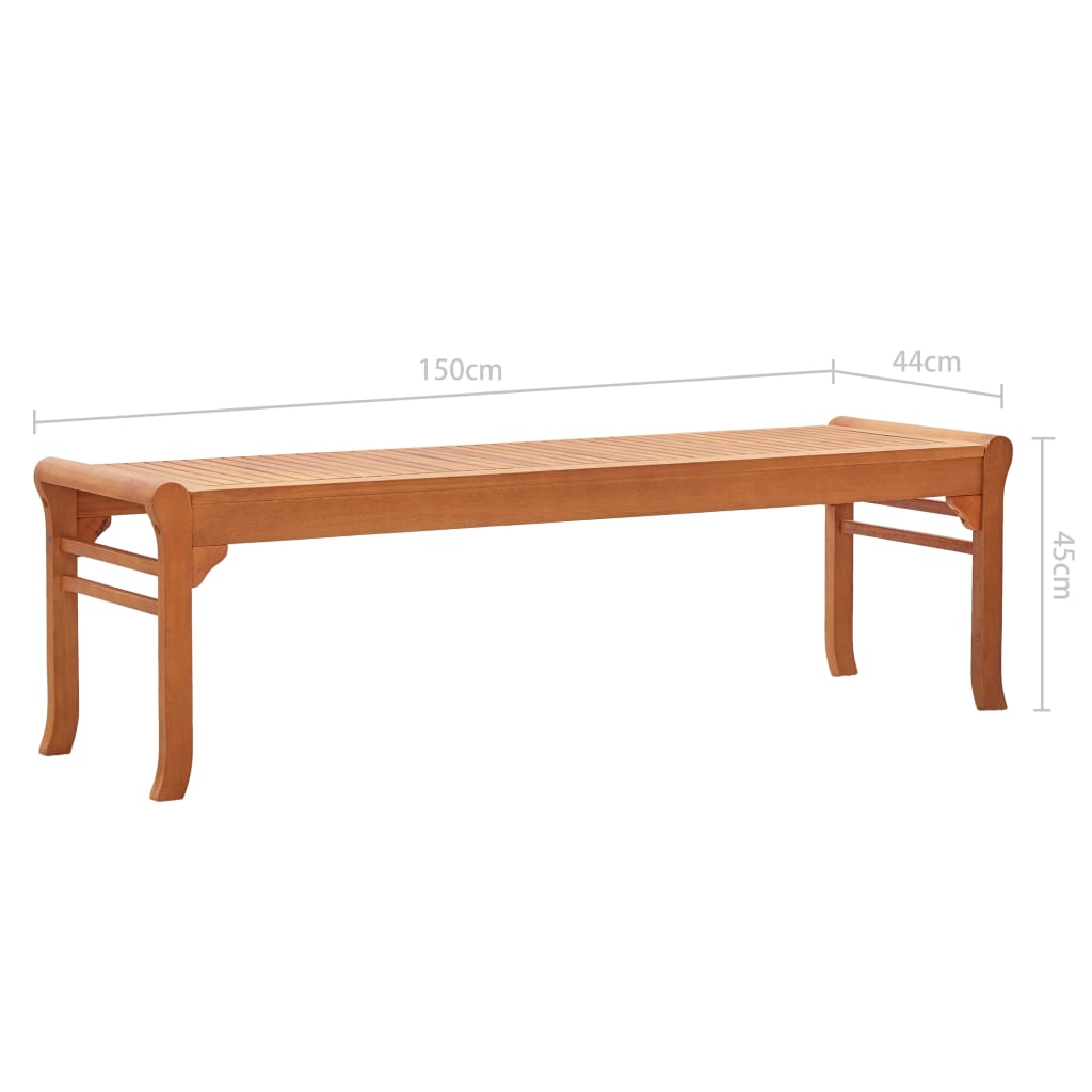 Bench | Natural | Solid eucalyptus wood | 150 cm | Durable | Bench