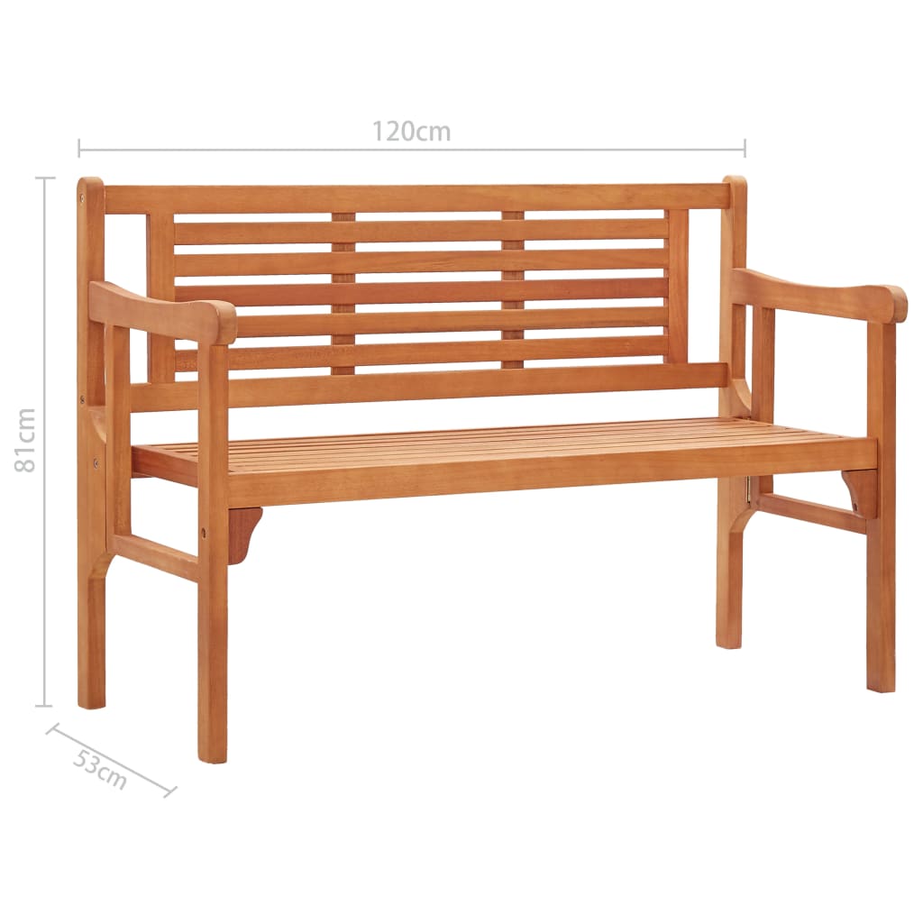 Foldable Bench | Natural | Solid eucalyptus wood | 120 cm | Foldable