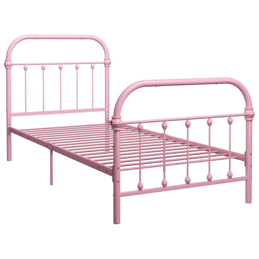 Bed Frame | Pink | Metal | 100x200 cm | Durable | Bed Frame | Rectangular