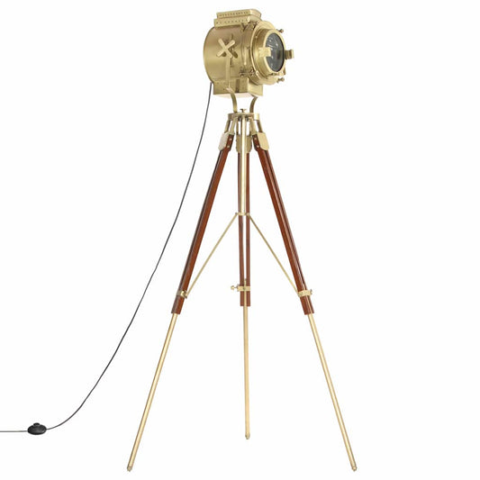 Floor Lamp | Natural and brass | Solid mango wood | Large | Floor Lamp