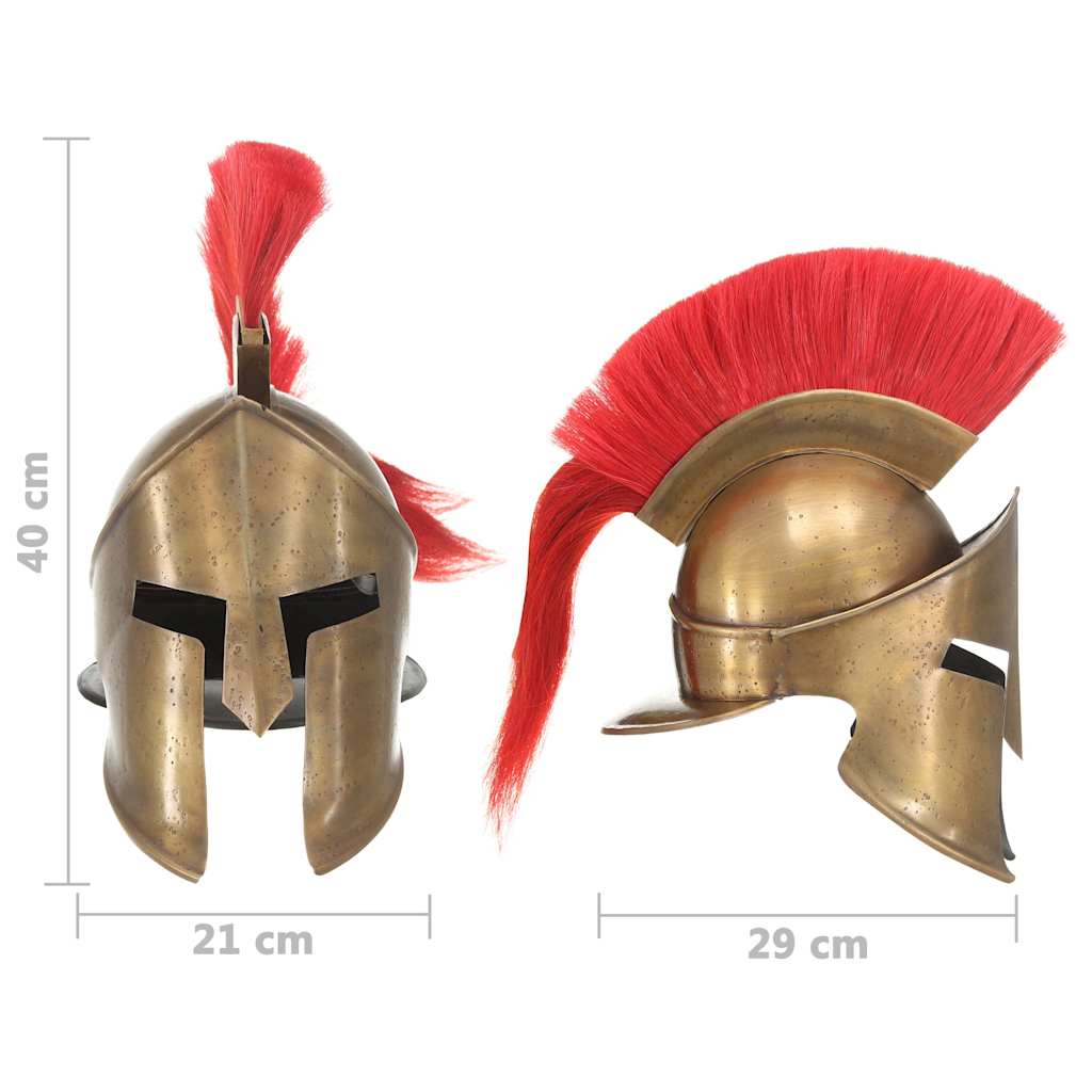 286227 vidaXL Greek Warrior Helmet Antique Replica LARP Brass Steel