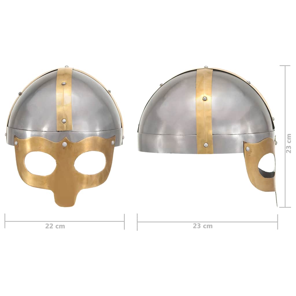 286236 vidaXL Viking Helmet Antique Replica LARP Silver Steel