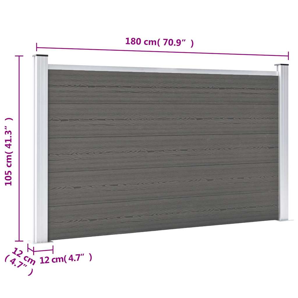 Garden Fence WPC 180x105 cm Grey