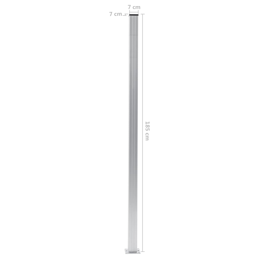 Fence Posts 2 pcs Aluminium 185 cm