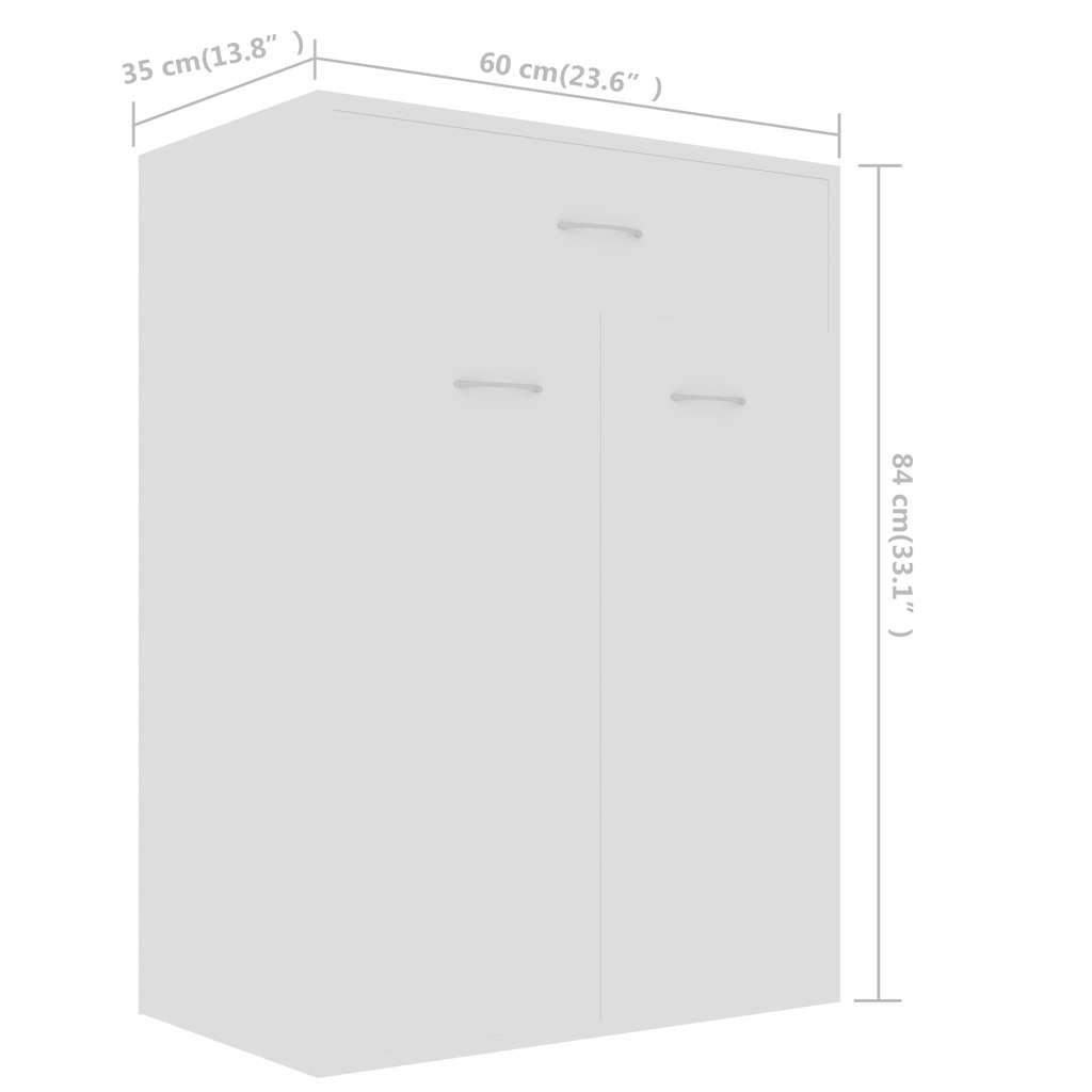 Shoe Cabinet White 60x35x84 cm Engineered Wood