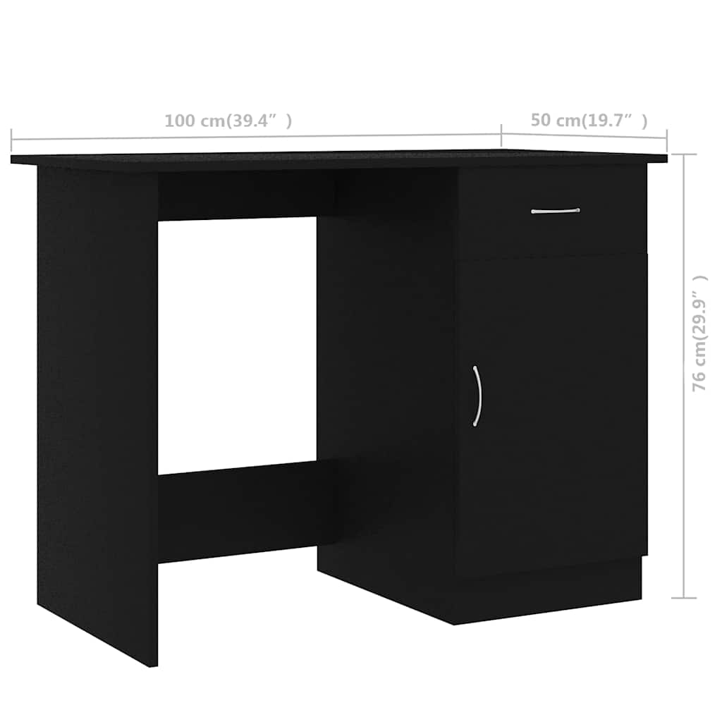 Desk | Black | Engineered wood | Compact | Desk | Rectangular | Modern