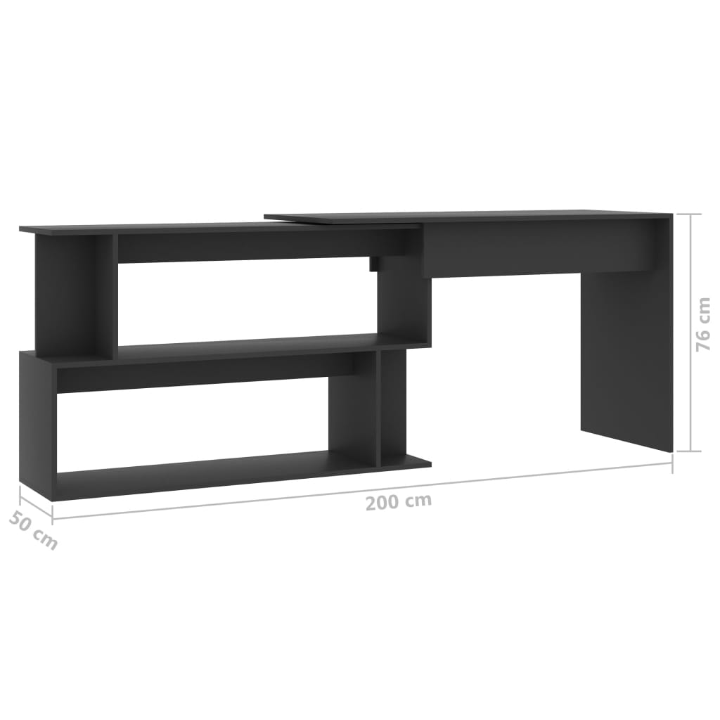 Desk | Grey | Engineered wood | Medium | Rotatable | Desk | Rectangular
