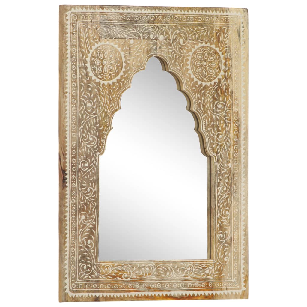 Mirror | Dark Wood | Solid Mango Wood | Medium | Decorative Inlays