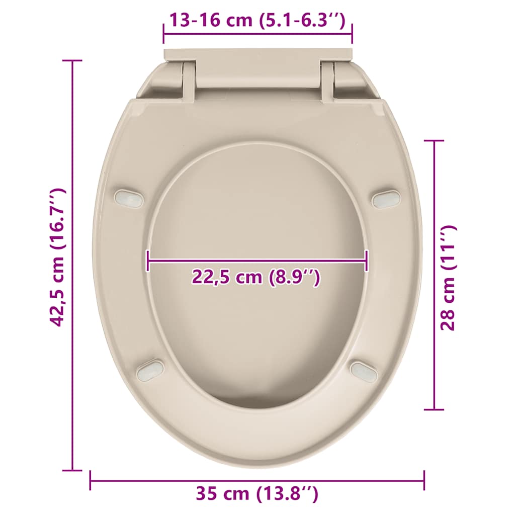 Soft-Close Toilet Seat Apricot Oval