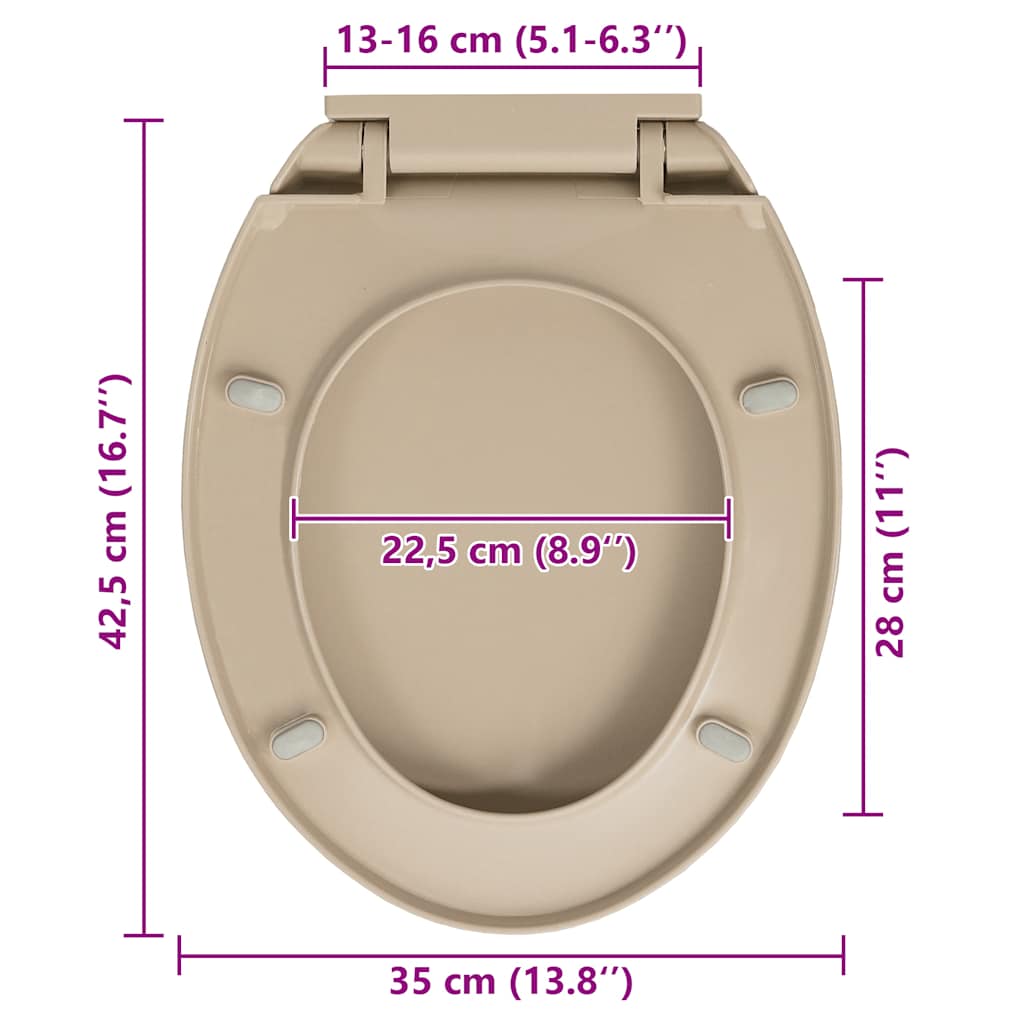 Soft-Close Toilet Seat Quick Release Beige Oval