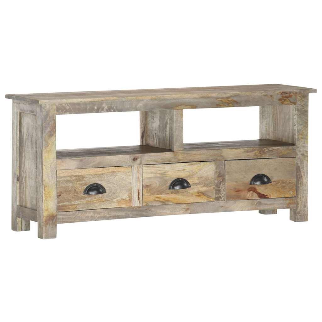 TV Cabinet | Grey oak finish | Solid mango wood, engineered wood