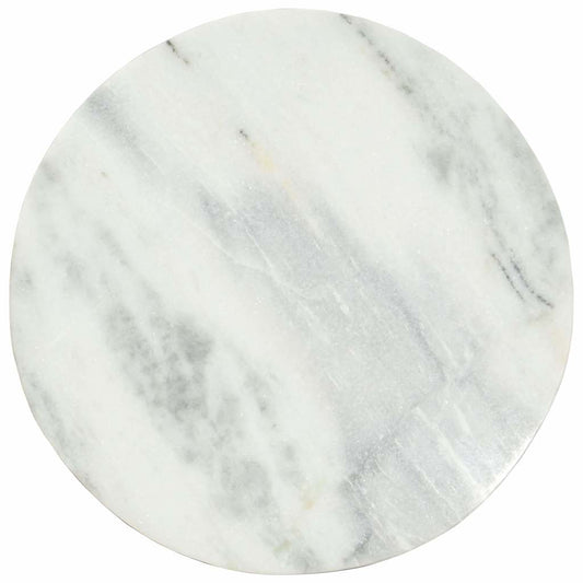 Coffee Table White and Black Ø65 cm Real Solid Marble