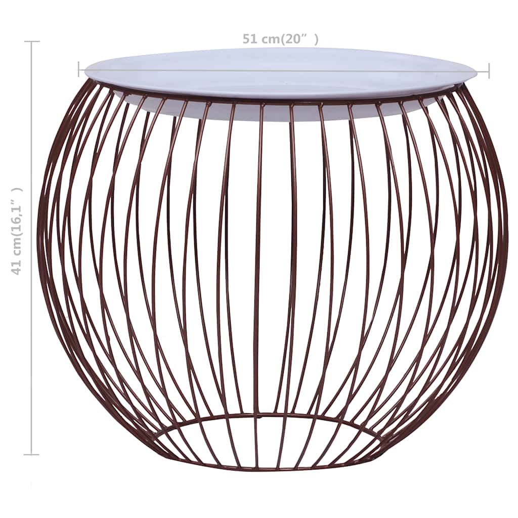 Coffee Table | Gold, White | Metal, MDF | Ø 51 cm | Detachable