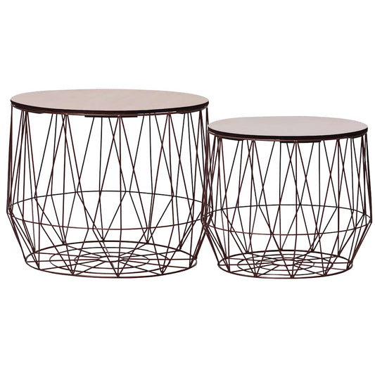 Coffee Table | Set of 2 | Copper | Metal | Small | Detachable