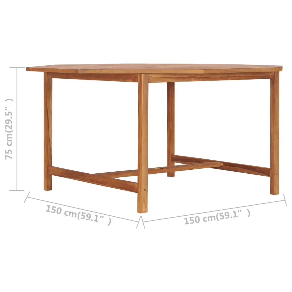 Dining Table | Teak Brown | Solid Teak Wood | Large | Durable