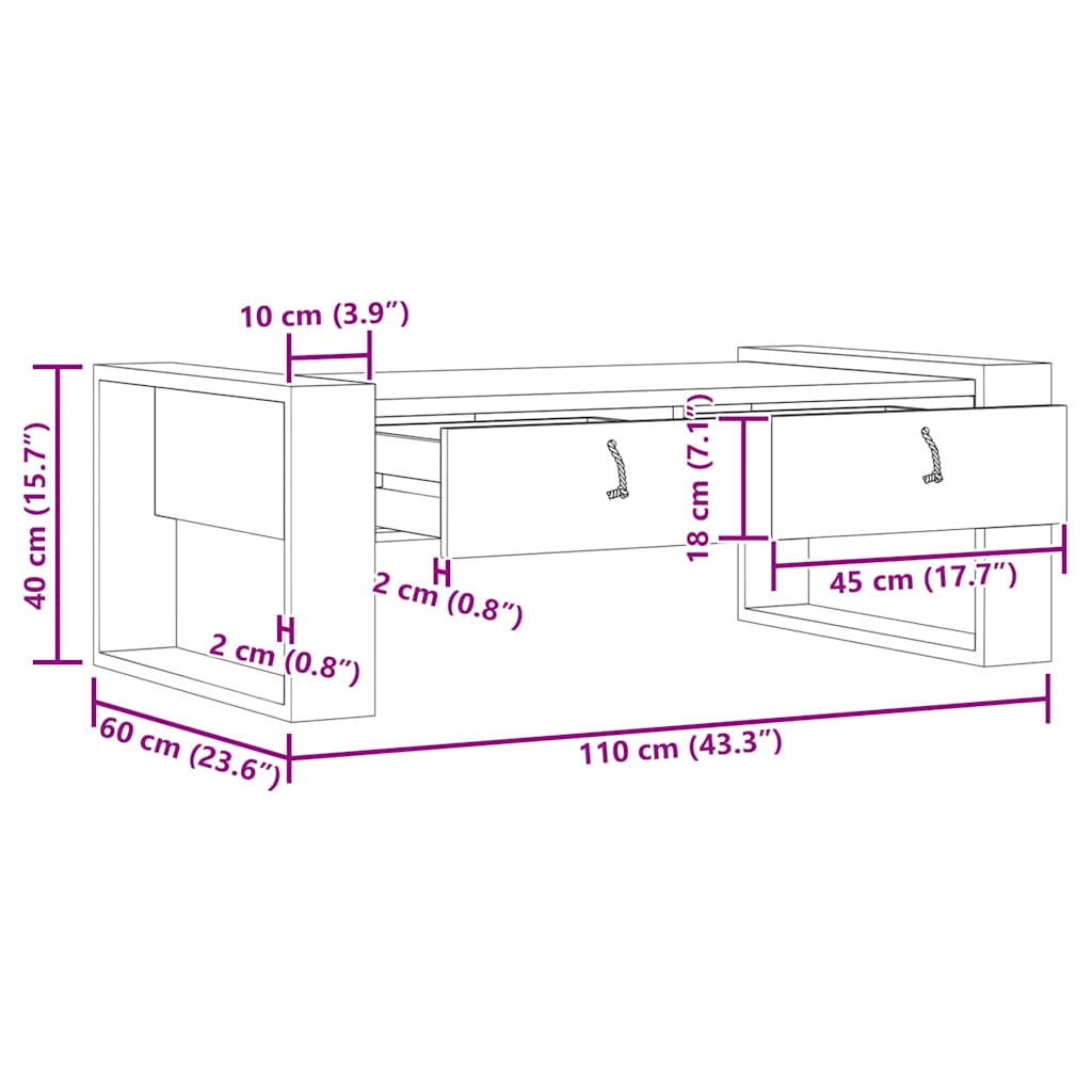 Coffee Table | Teak | Solid teak wood | 110 x 60 x 40 cm | Coffee Table