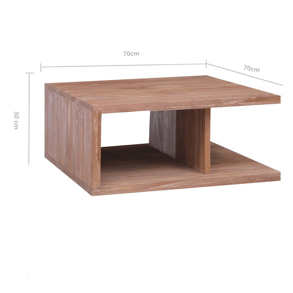 Coffee Table | Brown | Solid Teak Wood | 70cm Square | Coffee Table