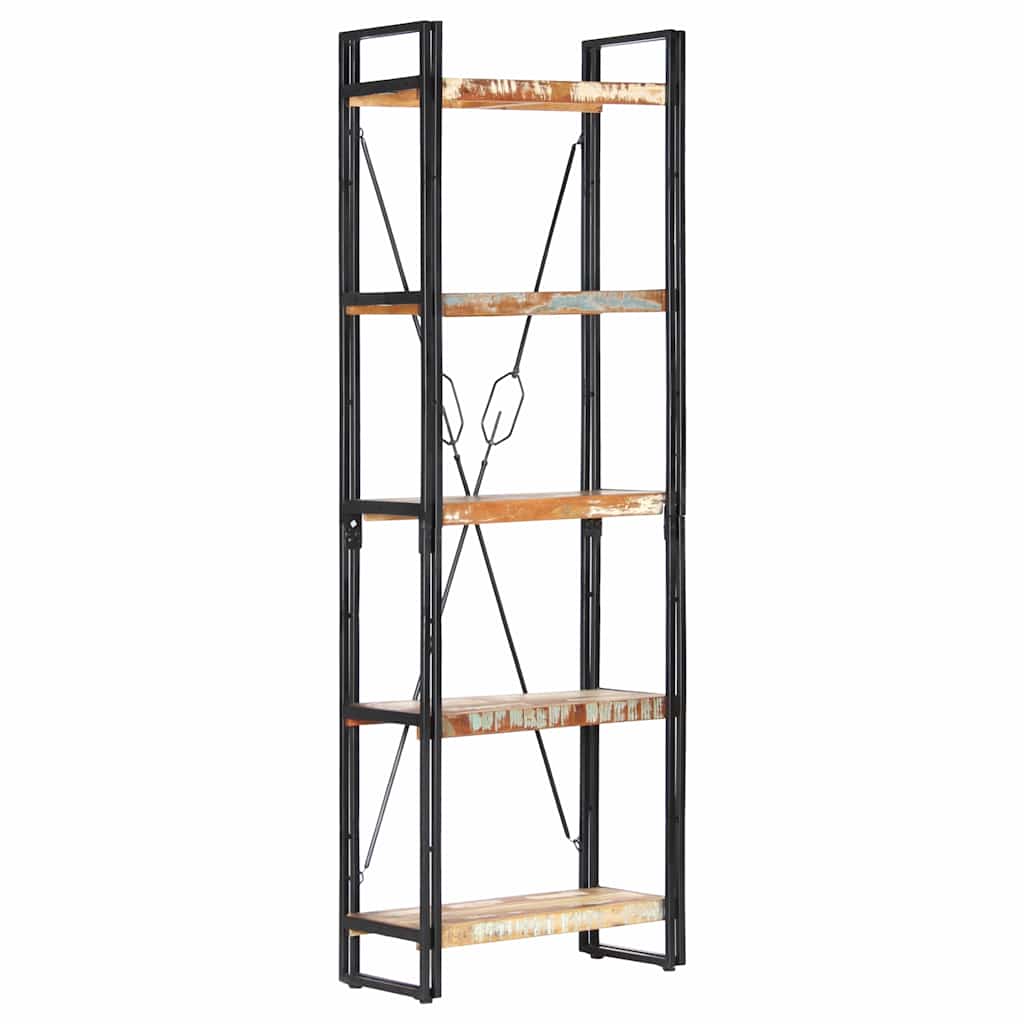 Bookcase | Multicolour | Solid Reclaimed Wood | 60x30x180 cm | Bookshelf