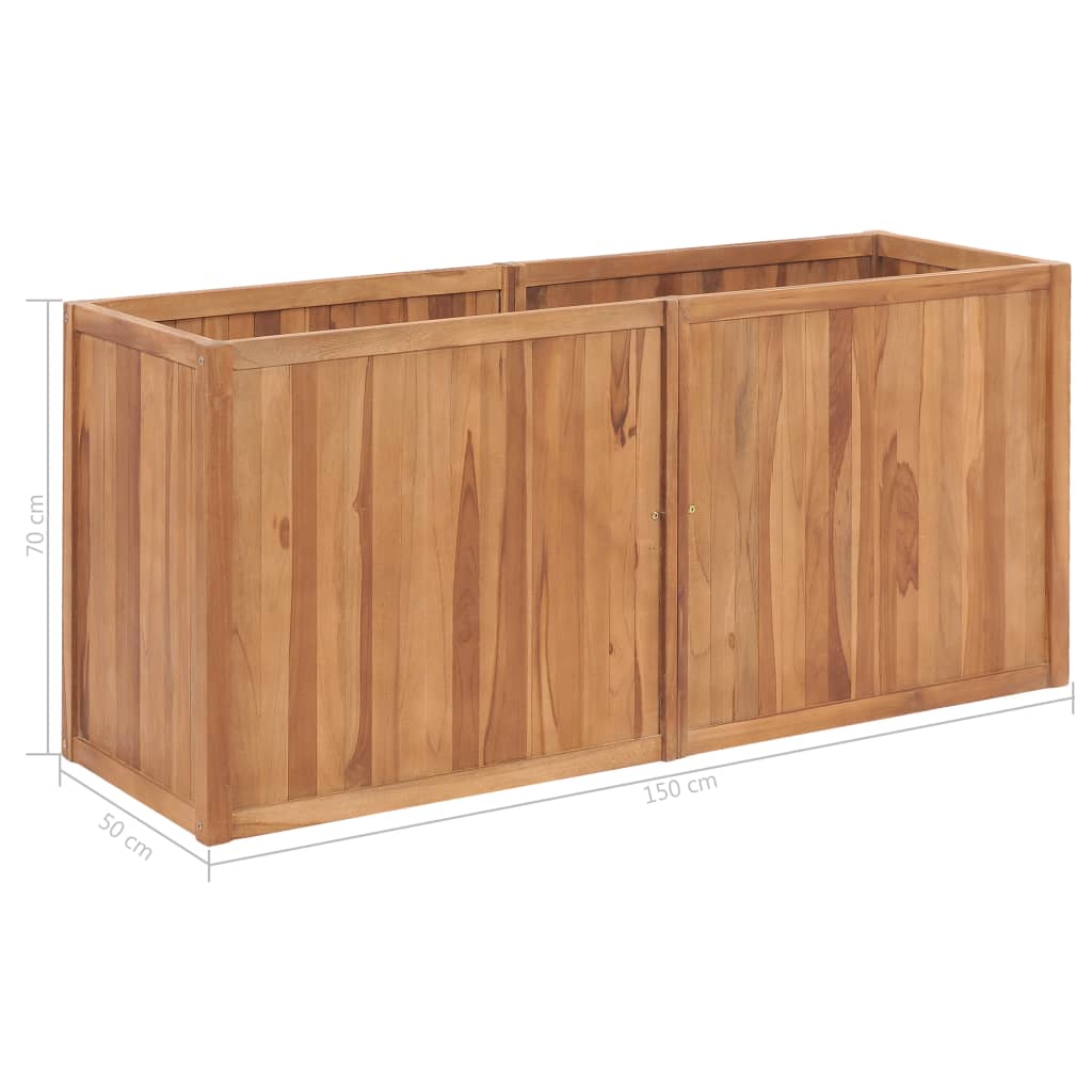 Raised Bed | Natural Teak | Teak Wood | 150x50x70 cm | Garden Raised Bed